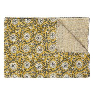 Taj Hotel Home Decor Kantha Cotton Throw | 1-Piece | Multicolor | 50"x70"